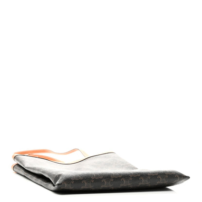 Celine Triomphe Canvas Calfskin Flat Shopper Tote Honey 4 of 9