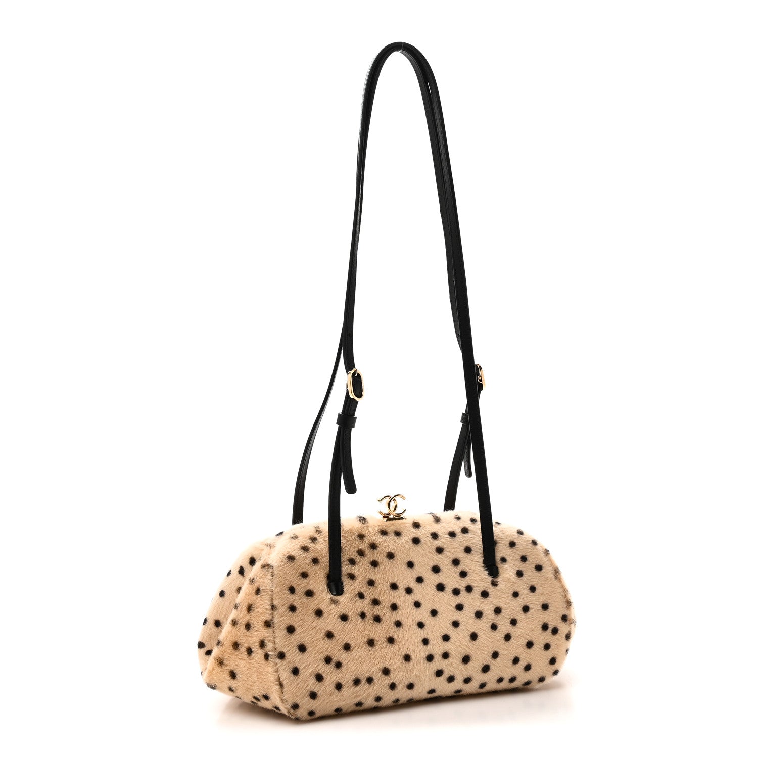 Chanel Pony Hair Cheetah Printed Shoulder Bag Light Beige Black 3 of 11