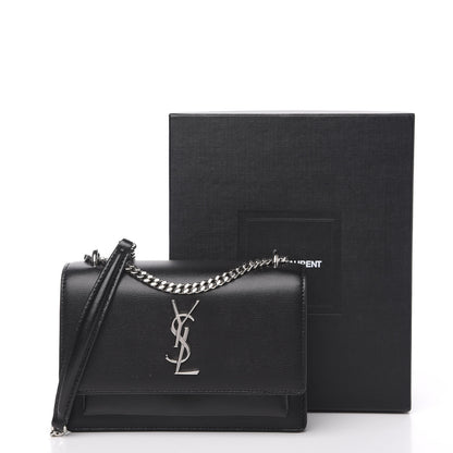 Saint Laurent Calfskin Monogram Sunset Chain Wallet Black 9 of 9