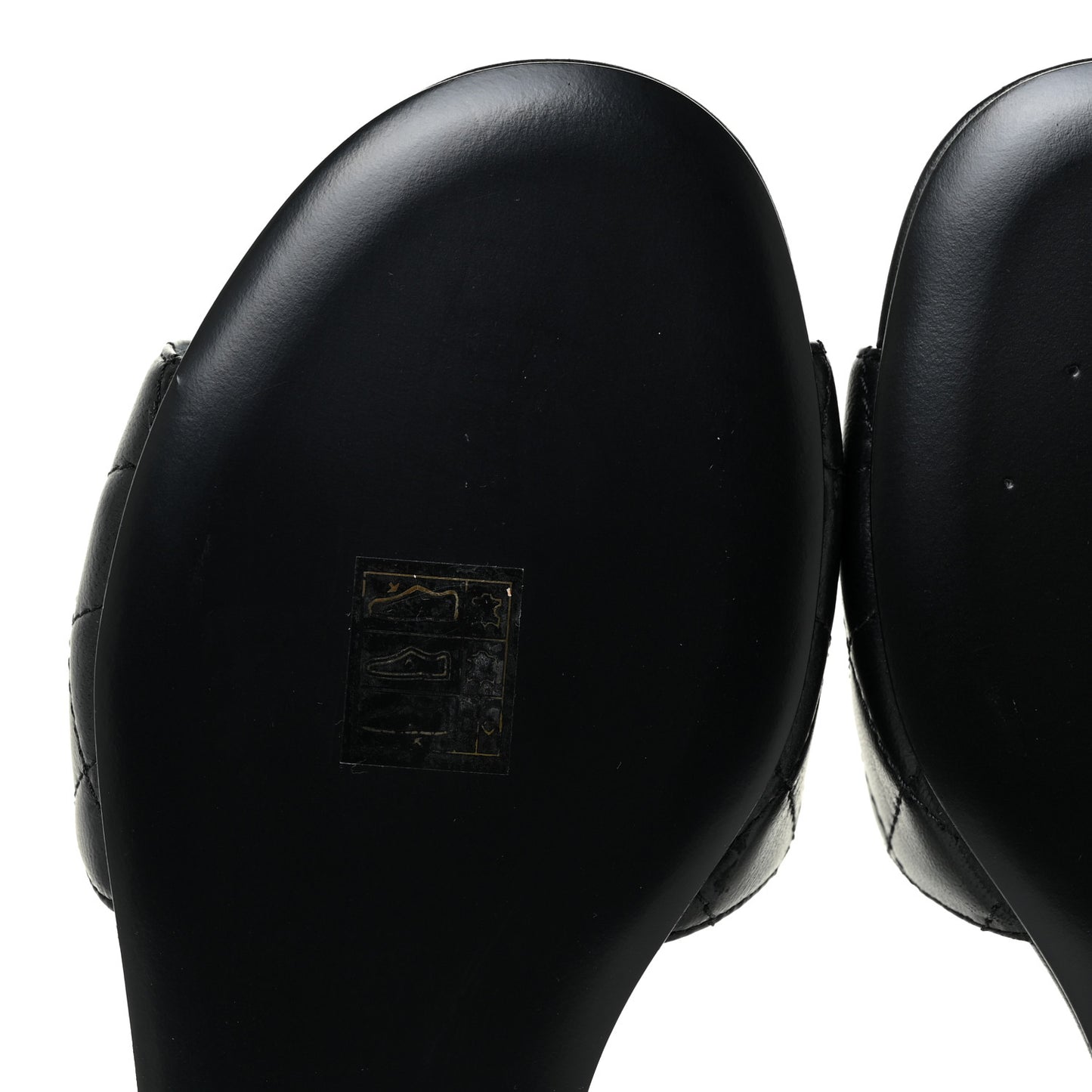 Lambskin Quilted CC Turnlock Sandals 36.5 Black