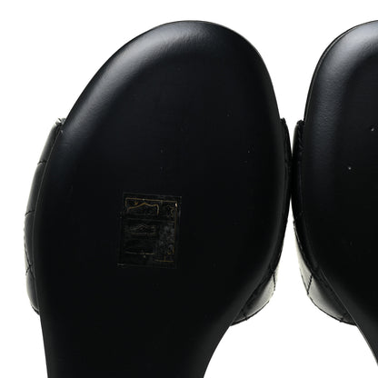 Chanel Lambskin Quilted CC Turnlock Sandals 36.5 Black 6 of 15