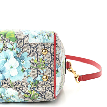 Gucci GG Supreme Monogram Blooms Small Boston Beige Blue Navy Hibiscus Red 9 of 9