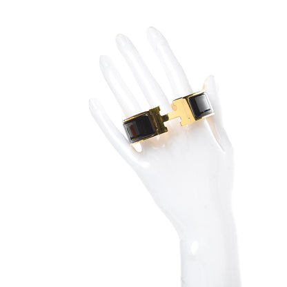 Hermes Enamel Wide Clic Clac H Bracelet GM Black 2 of 5