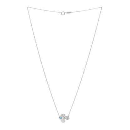 Tiffany Platinum Diamond Aquamarine Paper Flowers Pendant Necklace 2 of 3