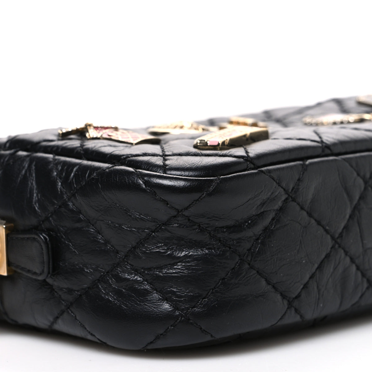 Chanel Aged Calfskin Quilted Mini Lucky Charm Reissue Camera Case Black 9 of 10