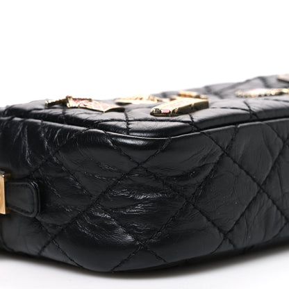 Chanel Aged Calfskin Quilted Mini Lucky Charm Reissue Camera Case Black 9 of 10