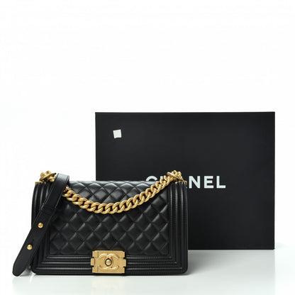 Chanel Calfskin Quilted Medium Boy Flap Black 10 of 10
