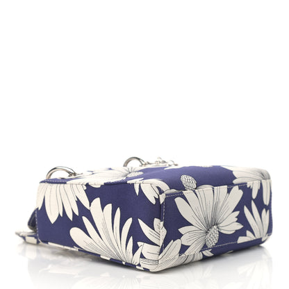 Christian Dior Canvas Floral Printed Mini Lady Dior Blue White 4 of 12