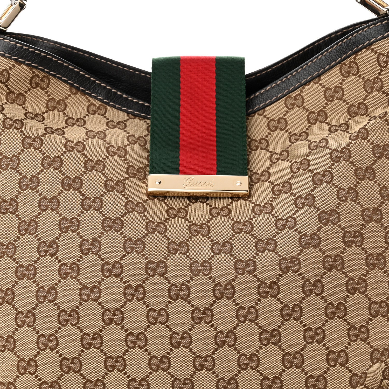 Gucci Monogram Large New Ladies Web Hobo Dark Brown 8 of 11