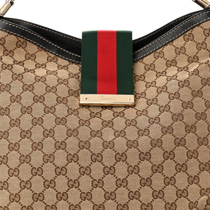 Gucci Monogram Large New Ladies Web Hobo Dark Brown 8 of 11