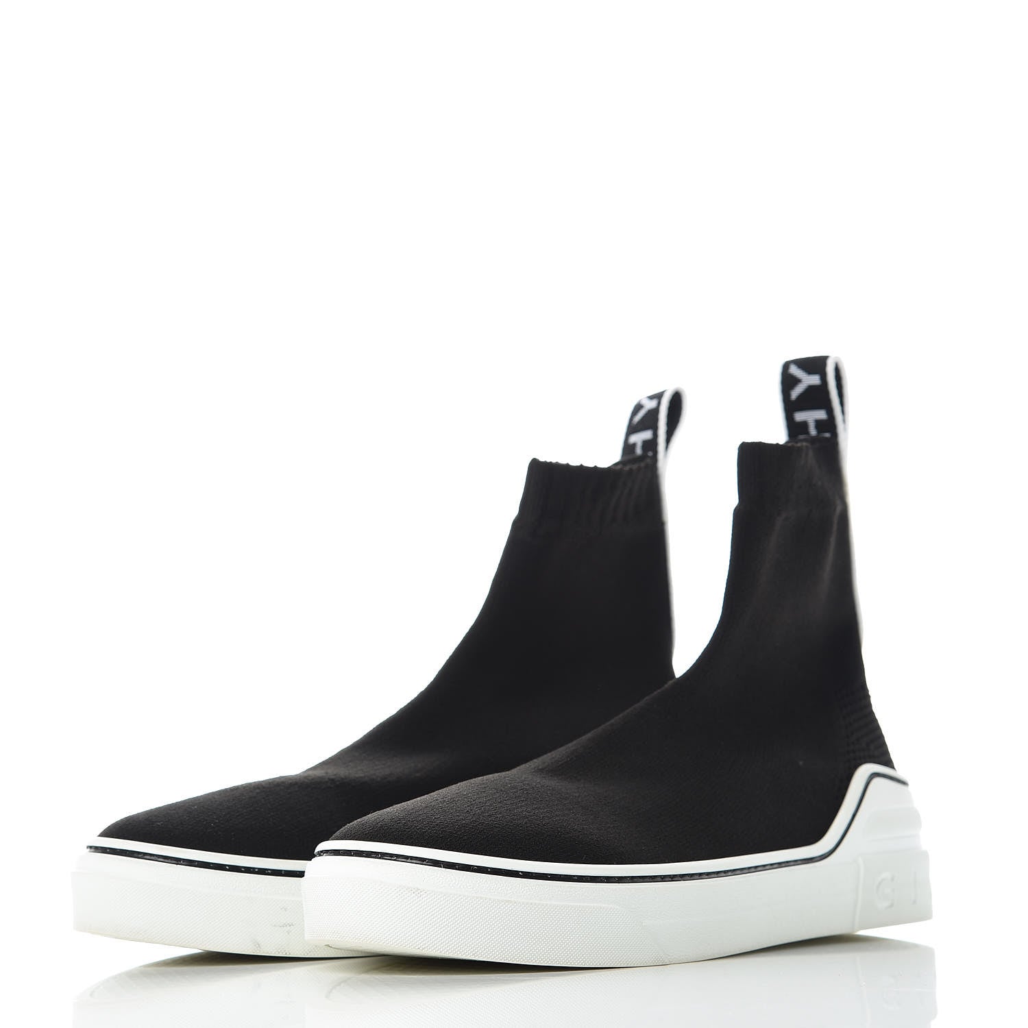 Givenchy Technical Canvas Knit Womens George V Sock Sneakers 37.5 Black 3 of 10