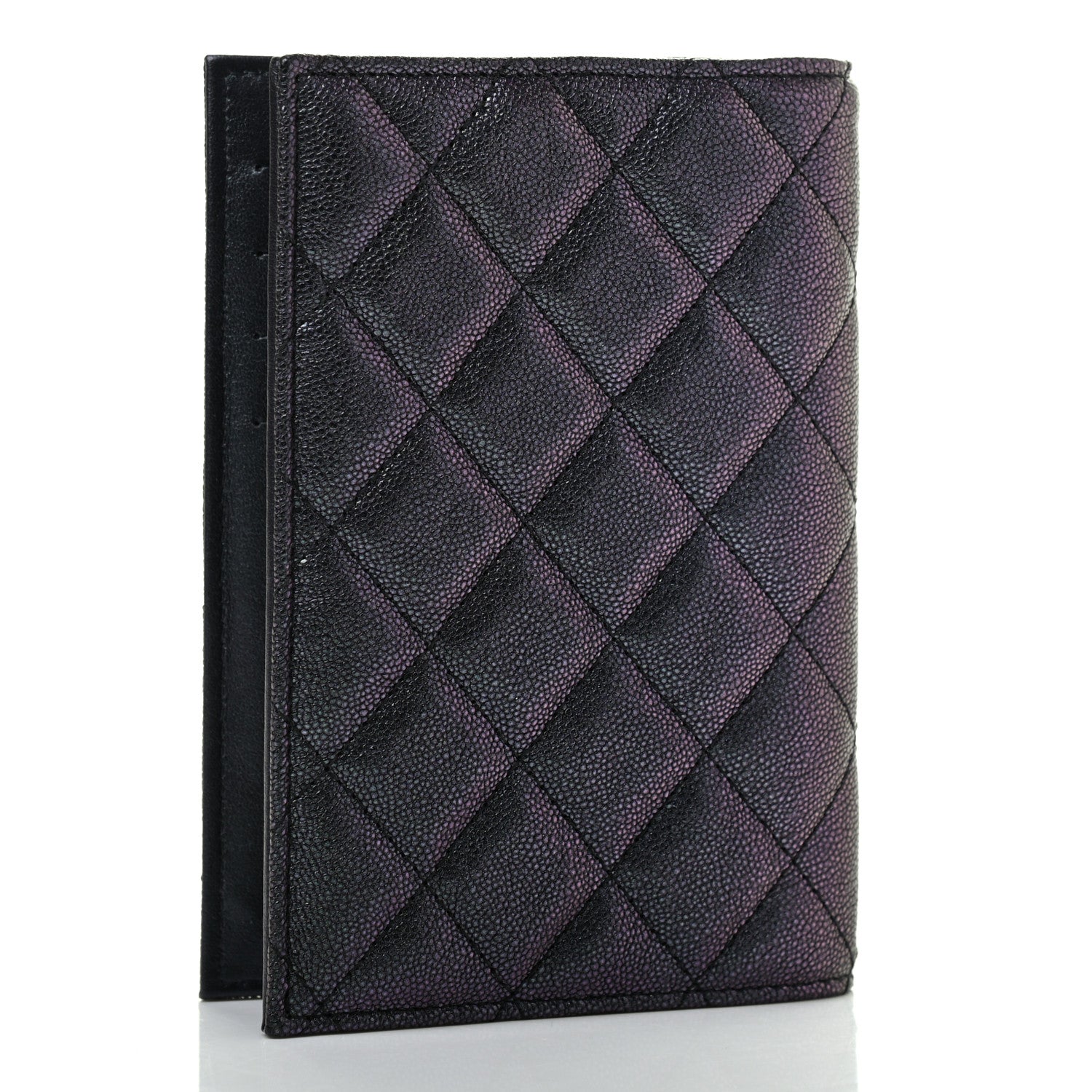Chanel Iridescent Caviar Quilted Passport Holder Black 3 of 7