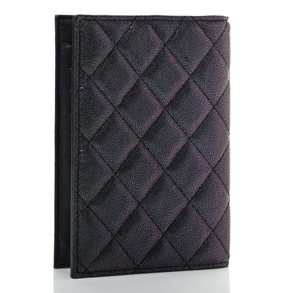 Chanel Iridescent Caviar Quilted Passport Holder Black 3 of 7