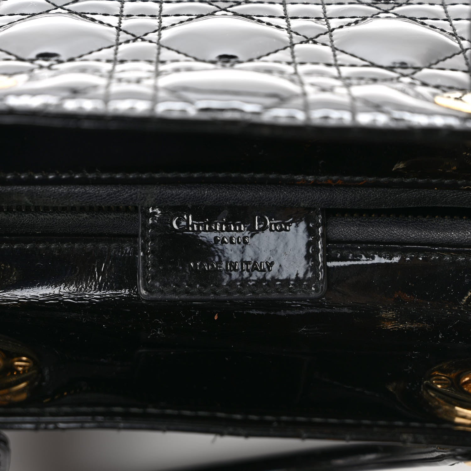 Christian Dior Patent Cannage Medium Lady Dior Black 6 of 9