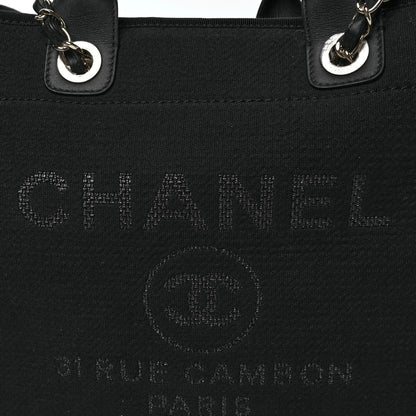 Chanel Mixed Fibers Medium Deauville Tote Black 10 of 12