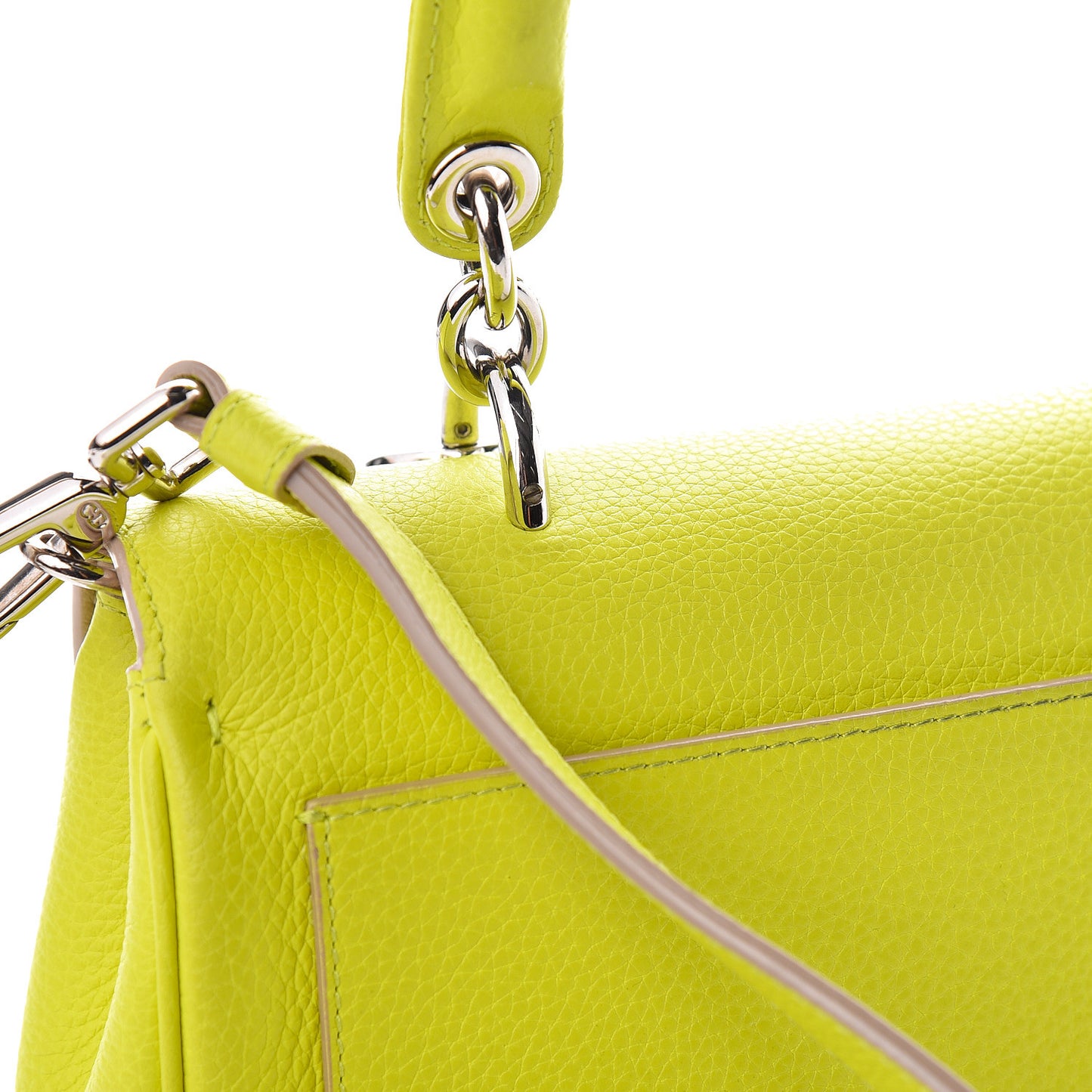 Smooth Calfskin Mini Be Dior Flap Vert Acide