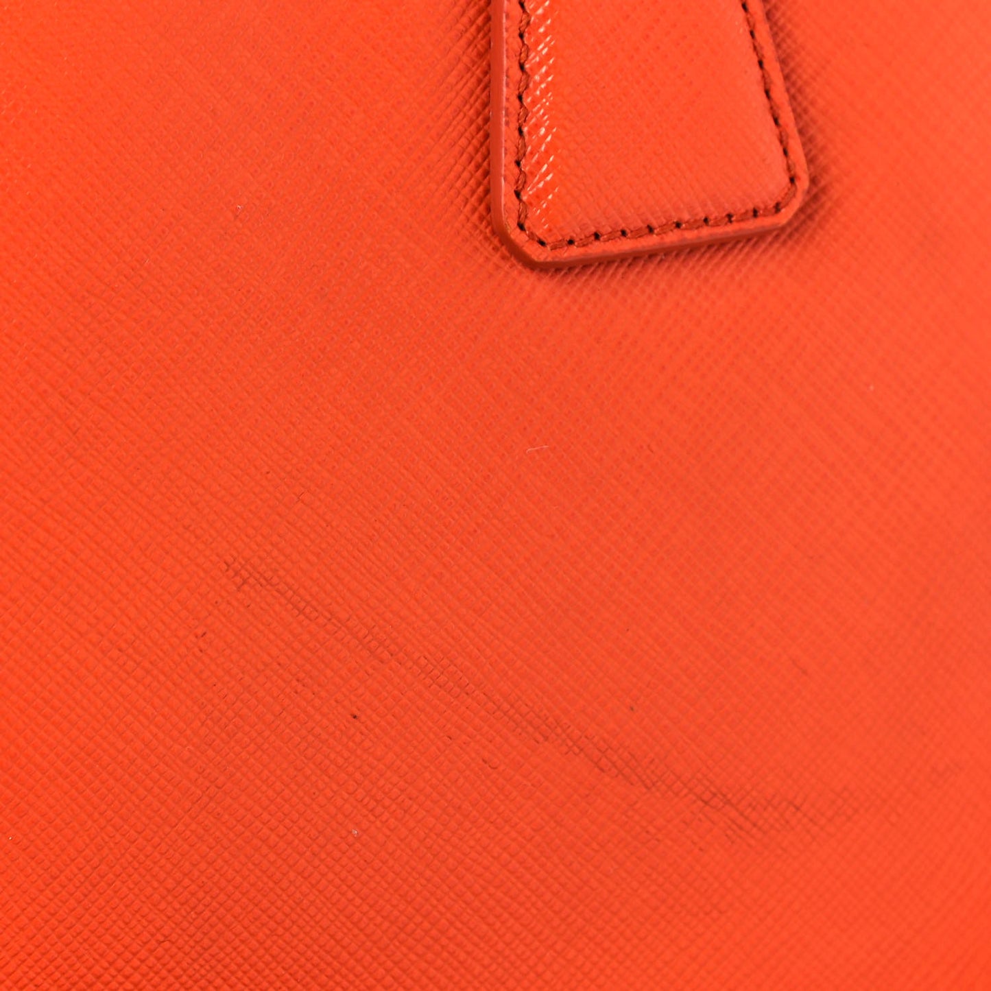 Saffiano Lux Medium Double Zip Tote Papaya