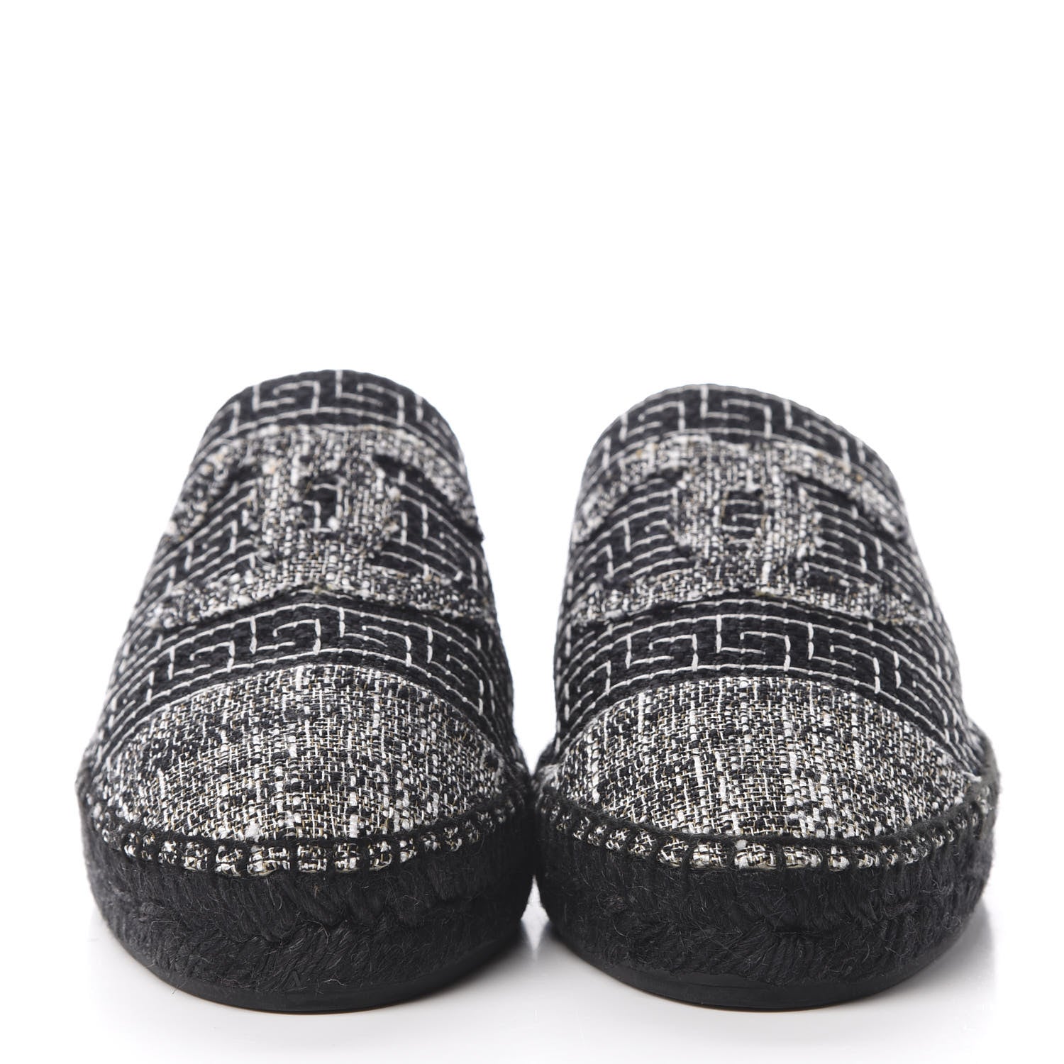 Chanel Tweed CC Espadrilles Mule 38 Black 2 of 10