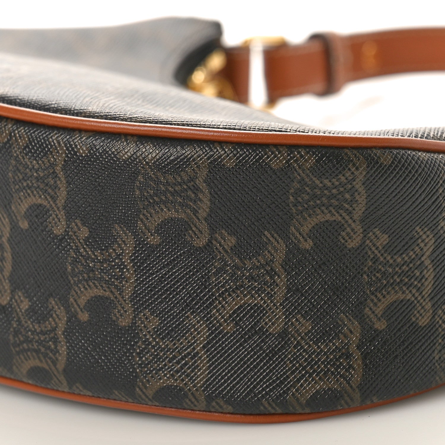 Celine Triomphe Canvas Calfskin Ava Shoulder Bag Tan 9 of 9