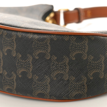Celine Triomphe Canvas Calfskin Ava Shoulder Bag Tan 9 of 9