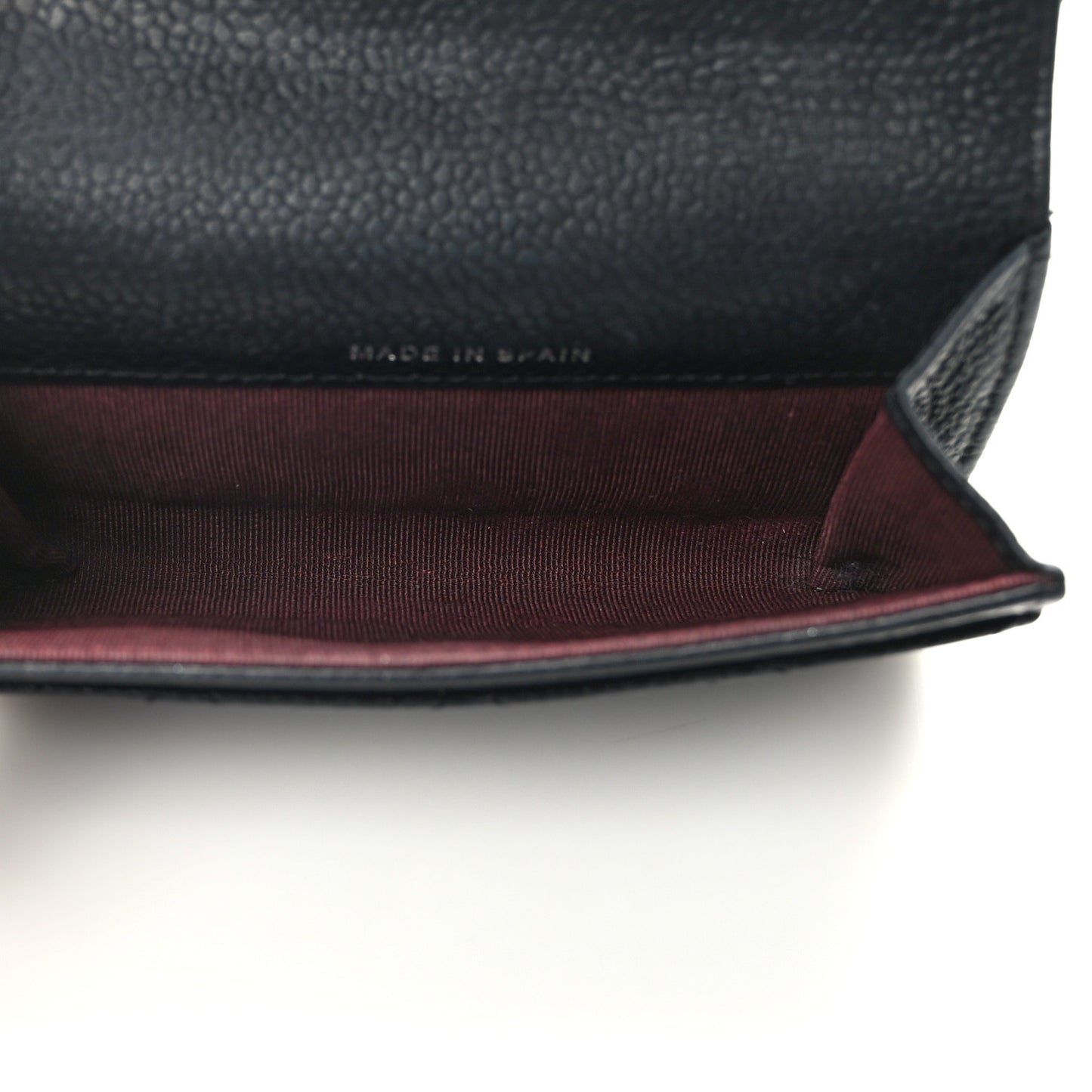 Caviar Quilted Flap Card Holder Black