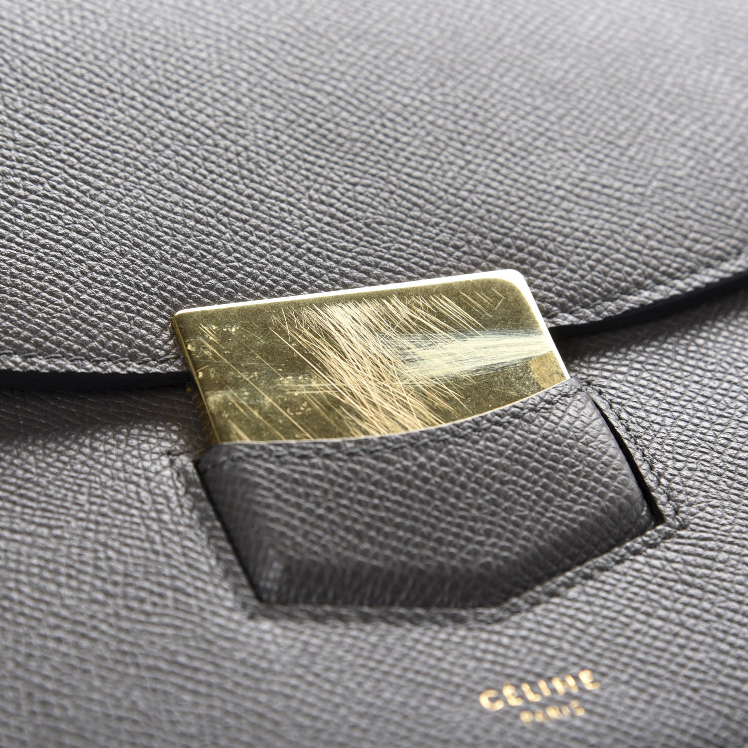 Celine Grained Calfskin Compact Trotteur Grey 8 of 11