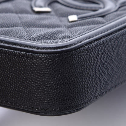 Chanel Caviar Quilted CC Filigree Clutch With Chain Black 12 of 14