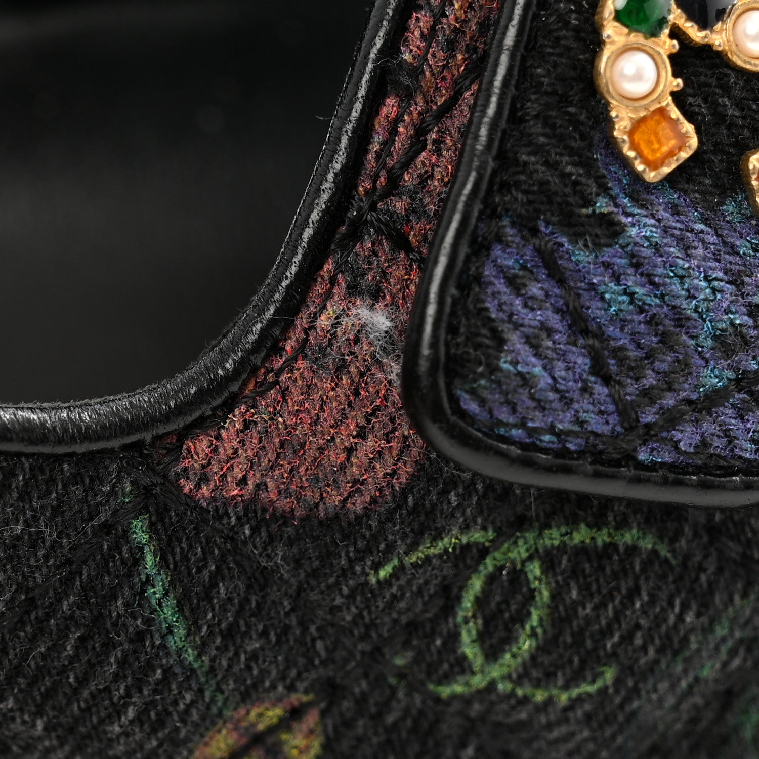 Chanel Denim Quilted Dad Sandals 35.5 Black Multicolor 11 of 13