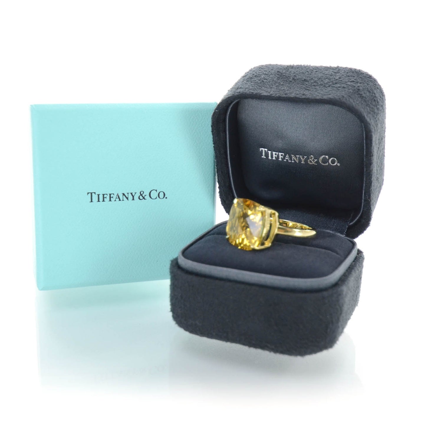 18k Gold Citrine Sparklers Cocktail Ring 6