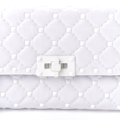 Valentino Garavani Lambskin Free Rockstud Spike Wallet on Chain Optic White 11 of 11
