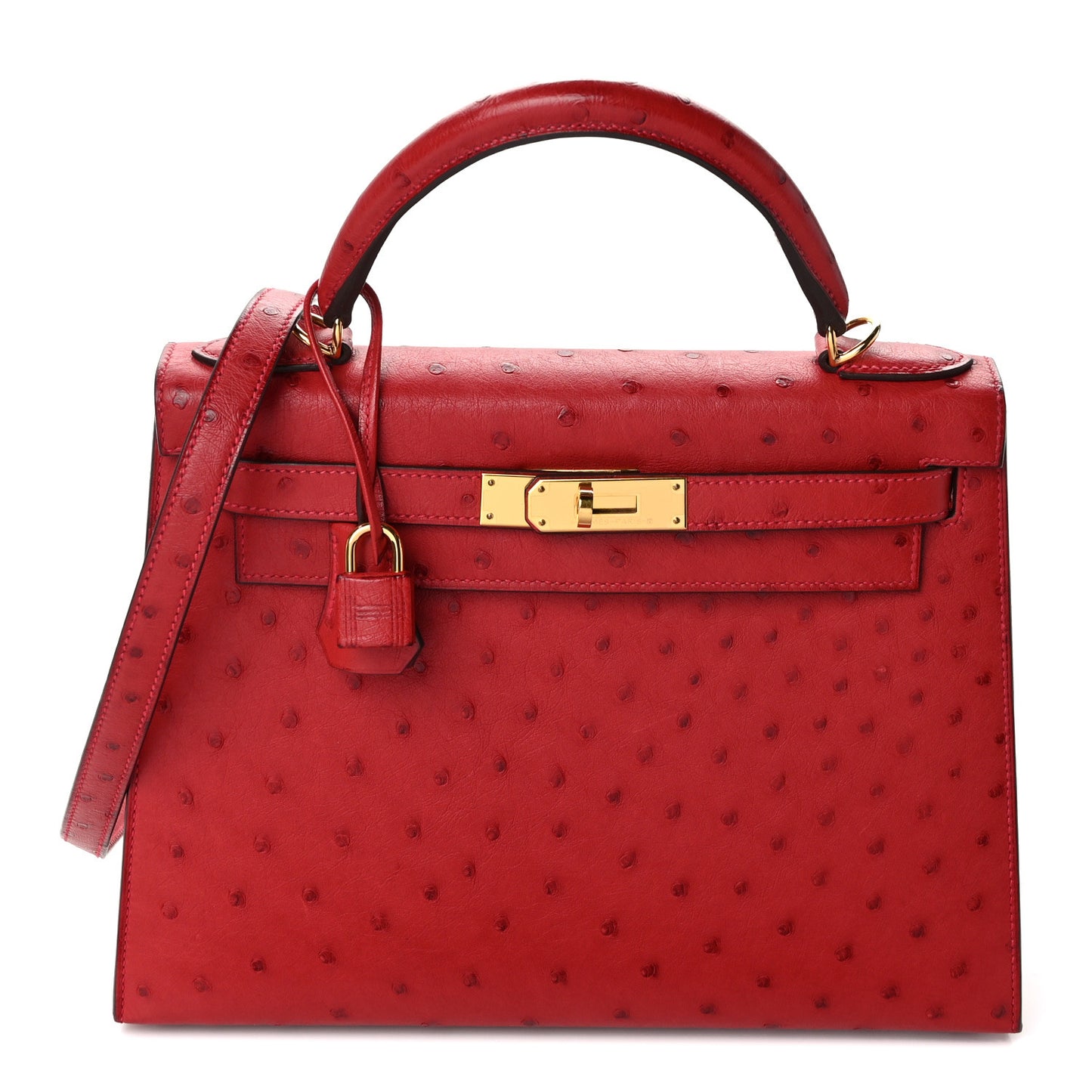 Ostrich Kelly Sellier 28 Rouge Casaque