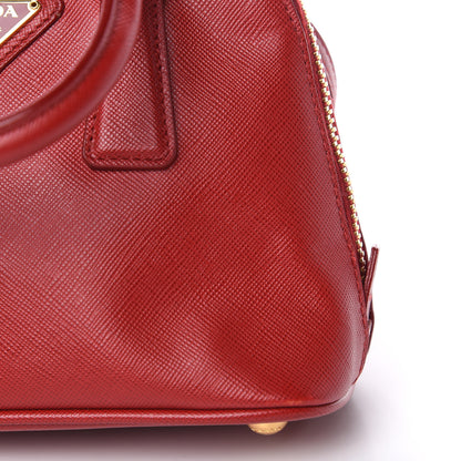 Prada Saffiano Lux Mini Promenade Tote Fuoco 9 of 10