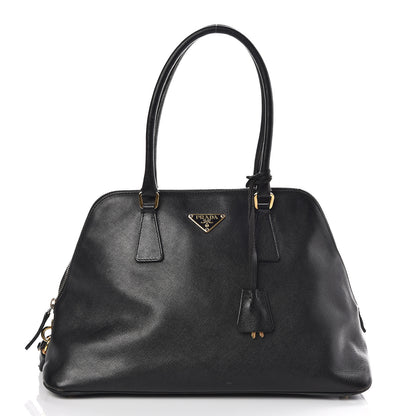 Prada Saffiano Top Handle Dome Satchel Black 1 of 18
