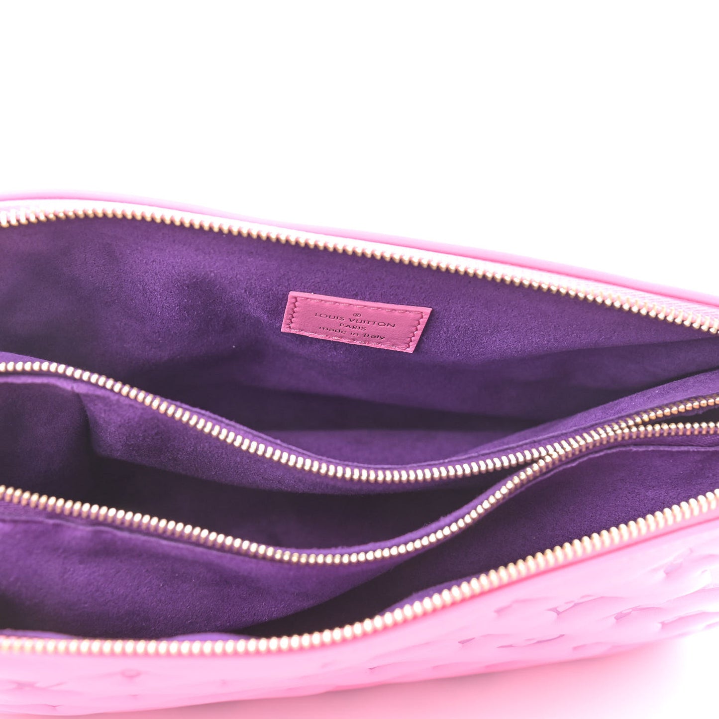 Lambskin Embossed Monogram Vuittamins Coussin PM Rose Violet