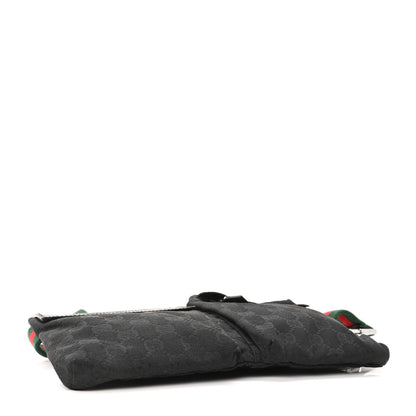Gucci GG Monogram Web Double Pocket Belt Bag Black 4 of 10