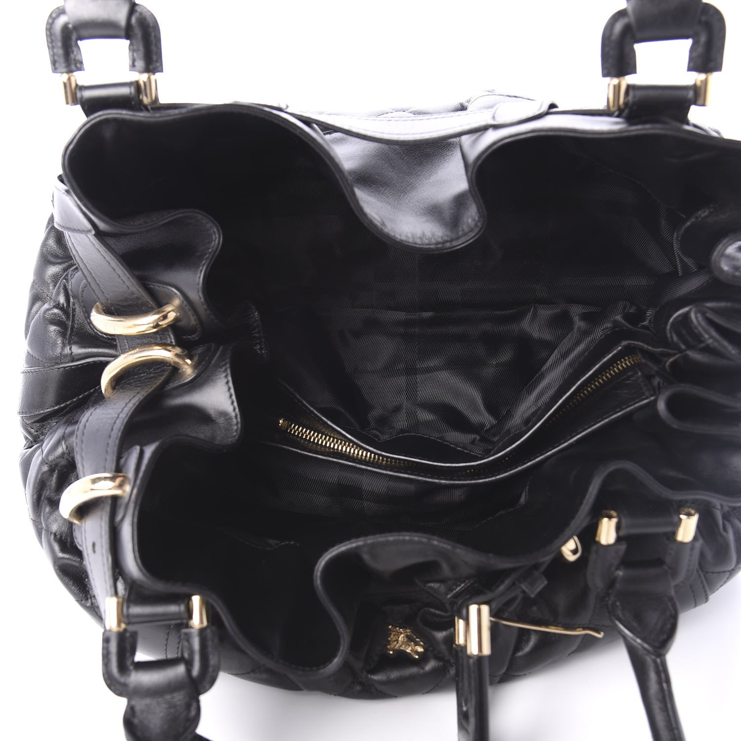Burberry Calfskin Quilted Beaton Satchel Black 5 of 9