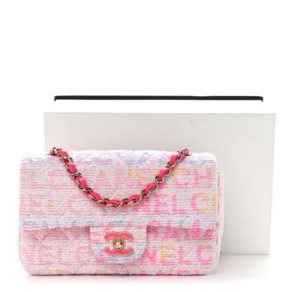 Chanel Tweed Quilted Enamel CC Logo Mini Rectangular Flap Pink Multicolor 11 of 11