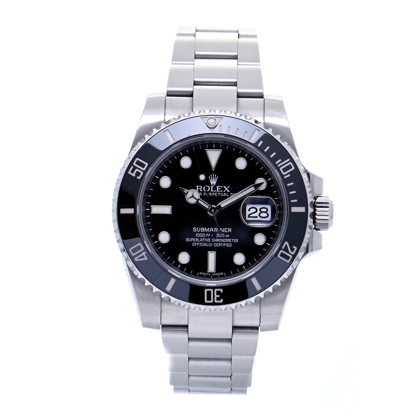 Stainless Steel 40mm Oyster Perpetual Submariner Date Watch Black 116610LN