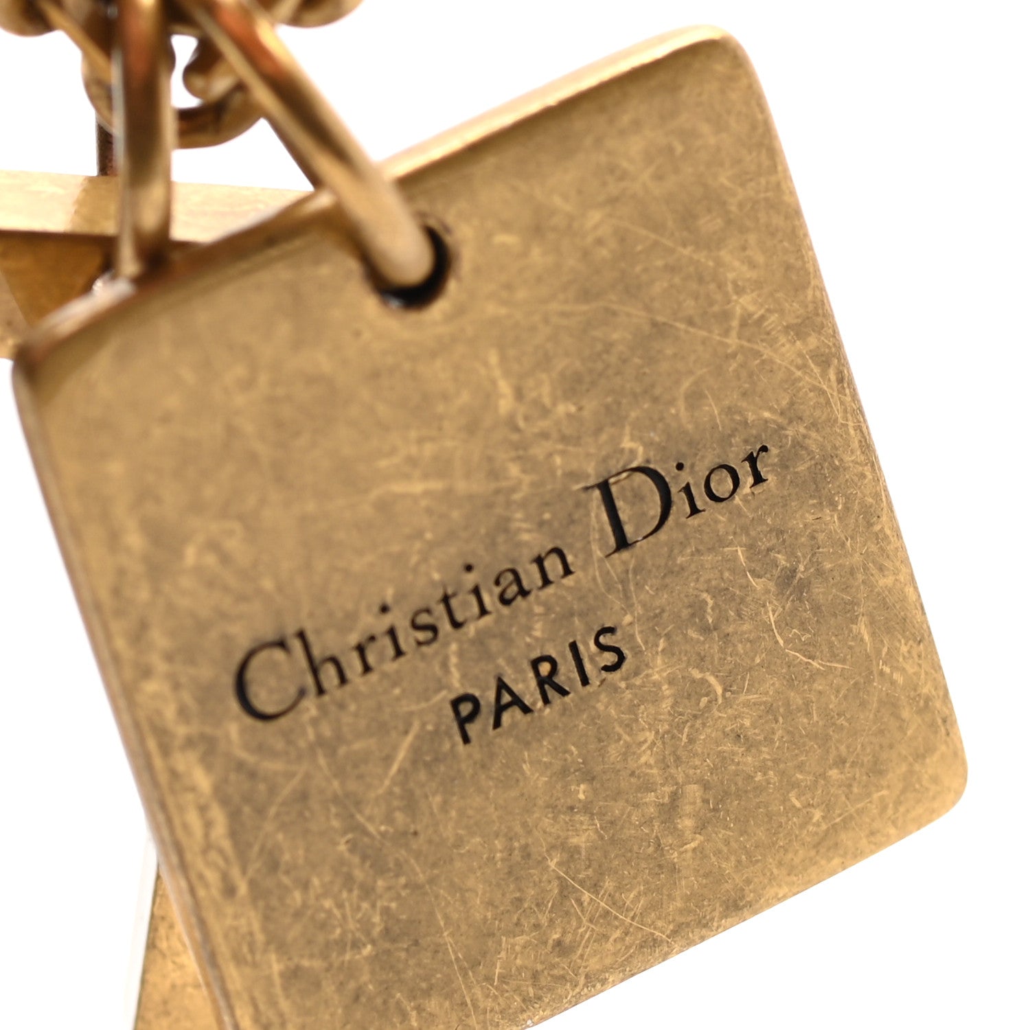 Christian Dior Metal D Letter Necklace Aged Gold 6 of 6