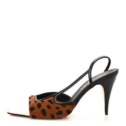 Chanel Lambskin Mixed Fibers Cap Toe CC Slingback Pumps 39 White Brown Black 1 of 10