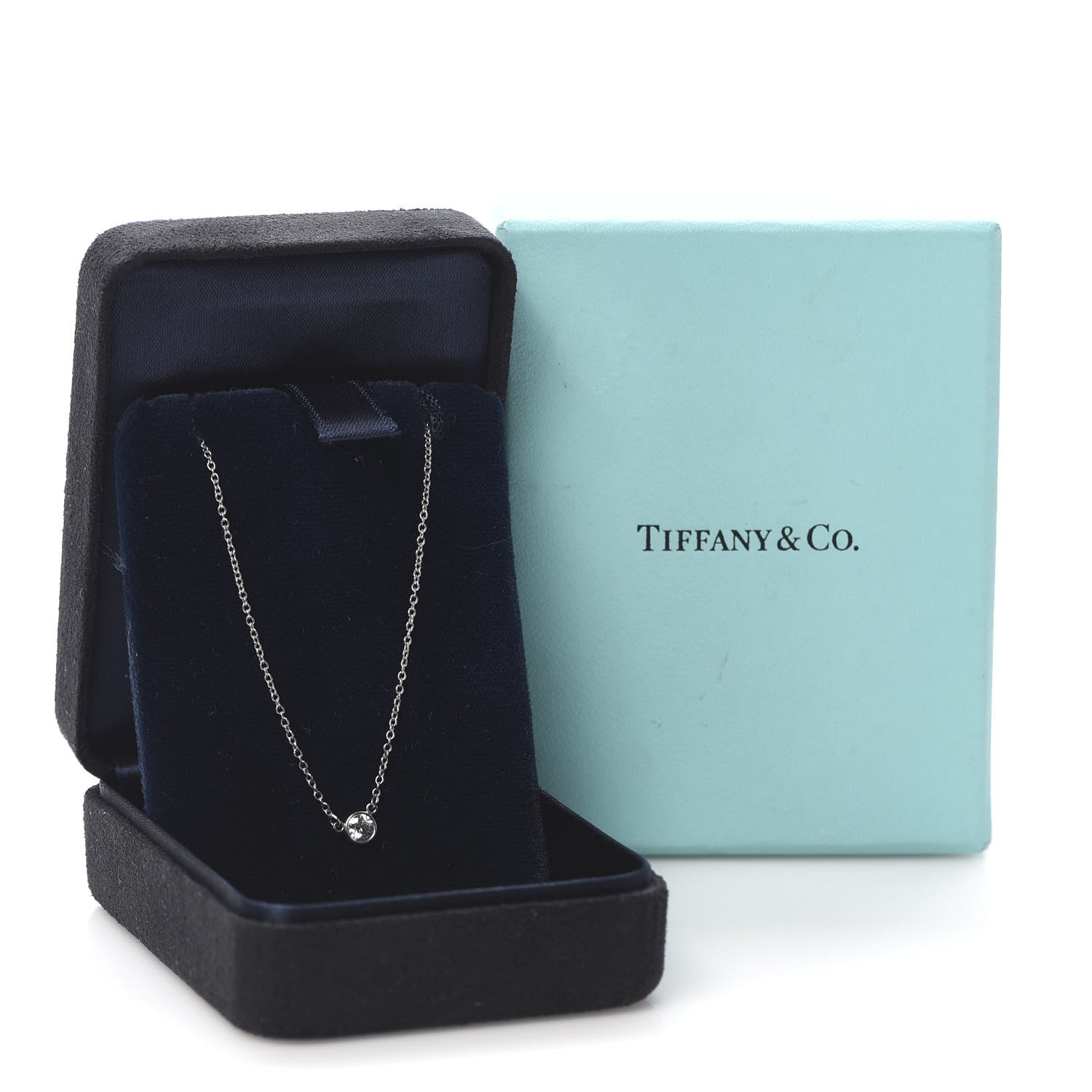 Tiffany Platinum Diamond .17ct Elsa Peretti Diamonds by the Yard Pendant Necklace 7 of 7