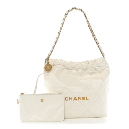 Chanel Shiny Calfskin Quilted Small Chanel 22 White 3 of 13