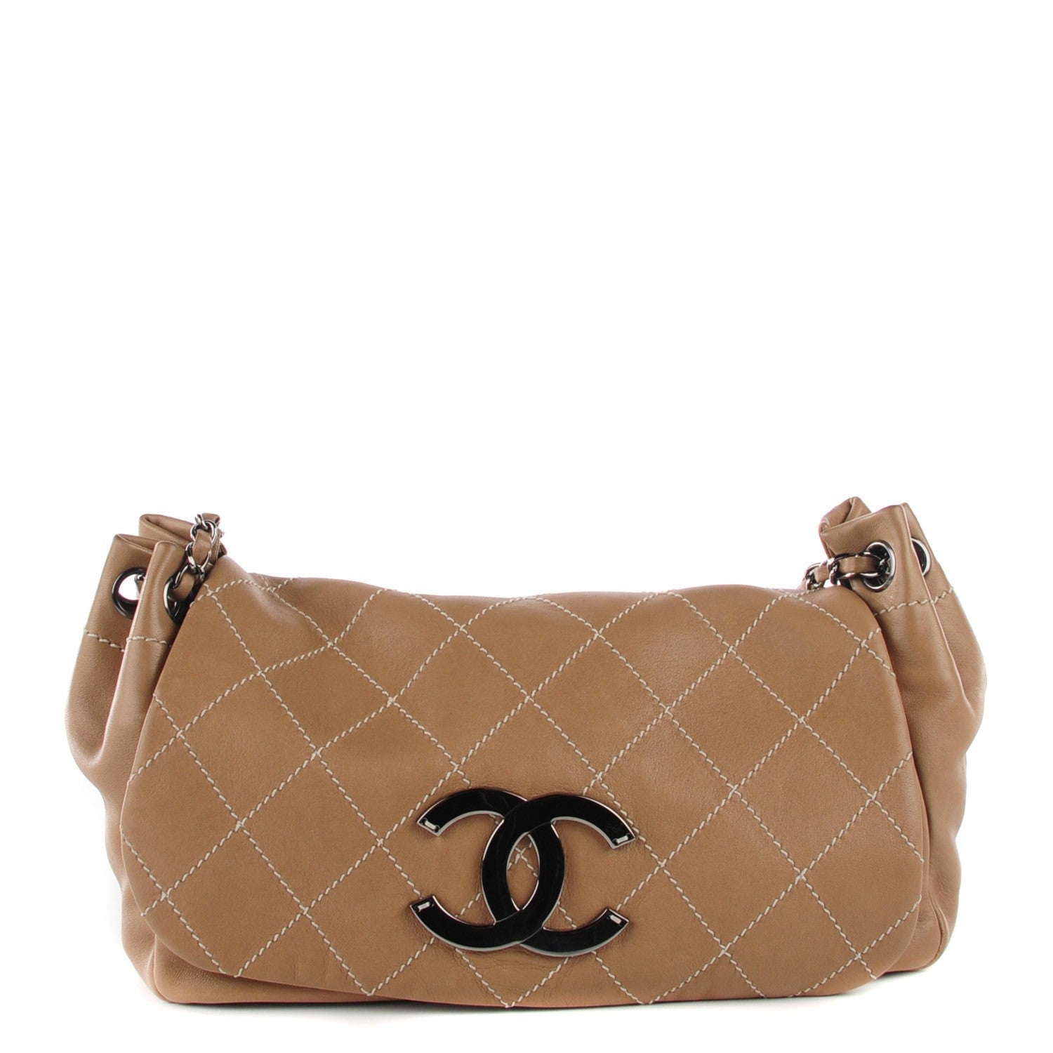 Chanel Lambskin Diamond Stitched Accordion Flap Beige 1 of 7