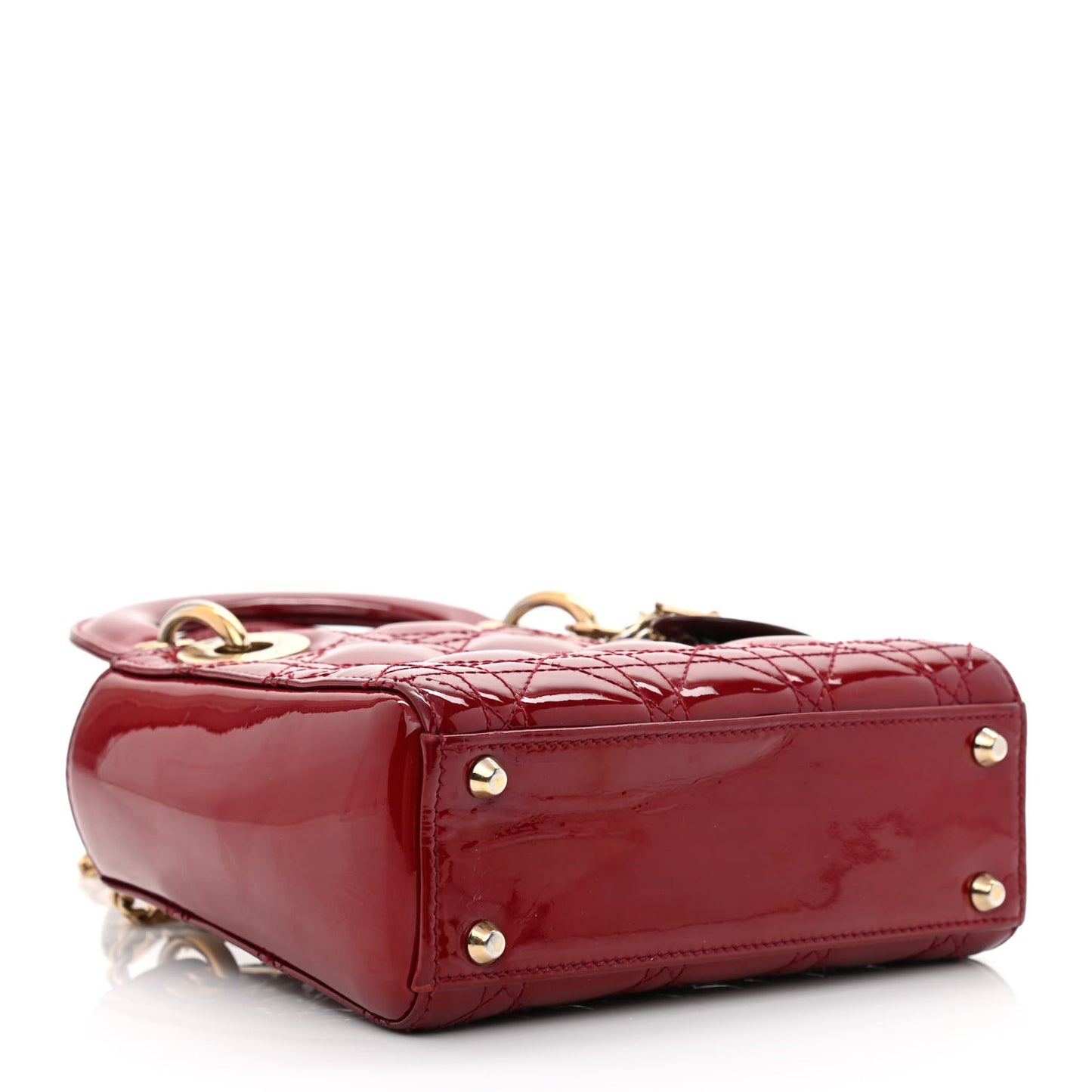 Patent Cannage Mini Lady Dior Red