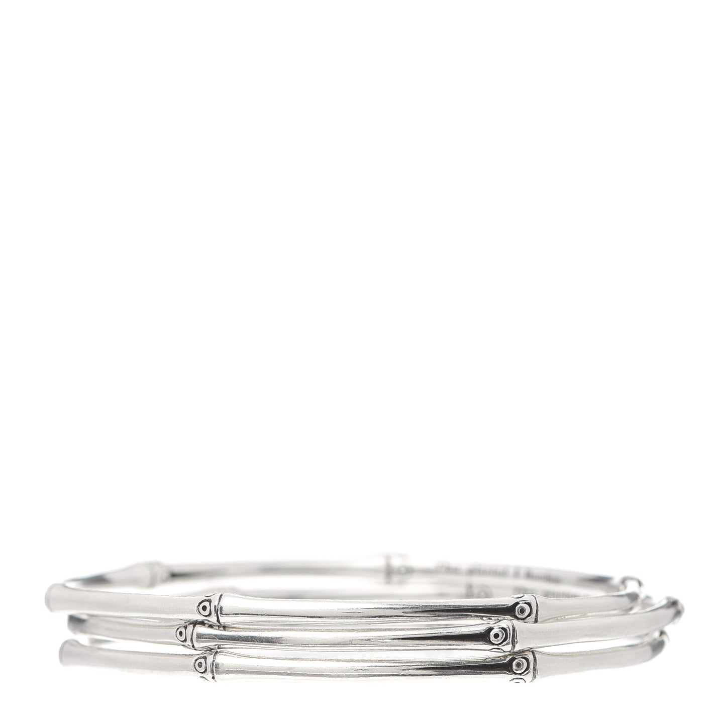 Sterling Silver Bamboo Bangle Bracelet Set of 3