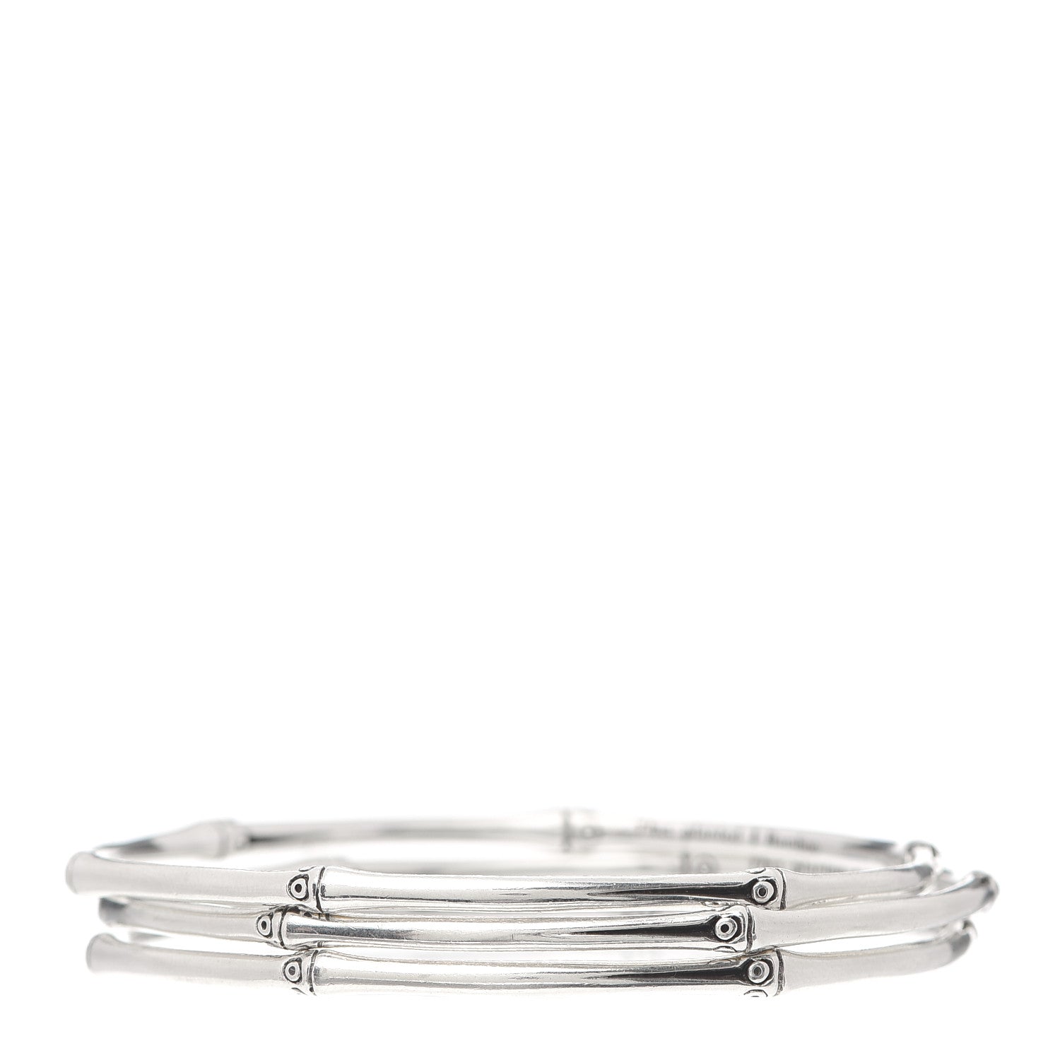John Hardy Sterling Silver Bamboo Bangle Bracelet Set of 3 1 of 5