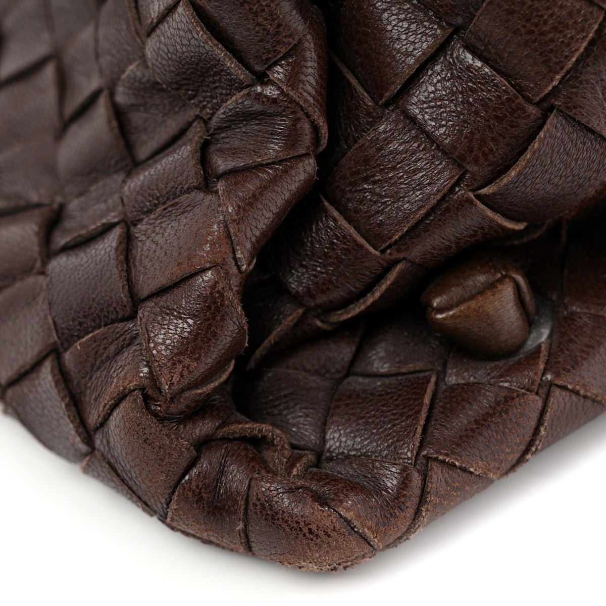 Nappa Intrecciato Satchel Ebano