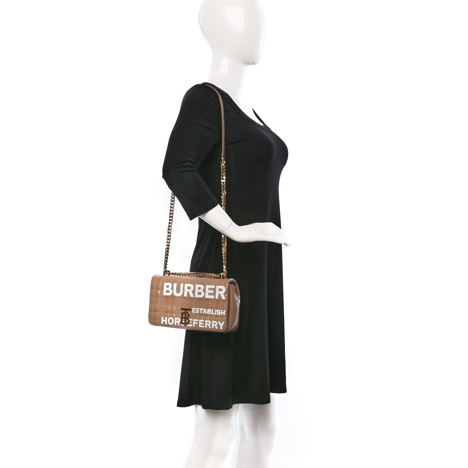 Burberry Patent Quilted Horseferry Print Small Lola Bag Tan 2 of 8