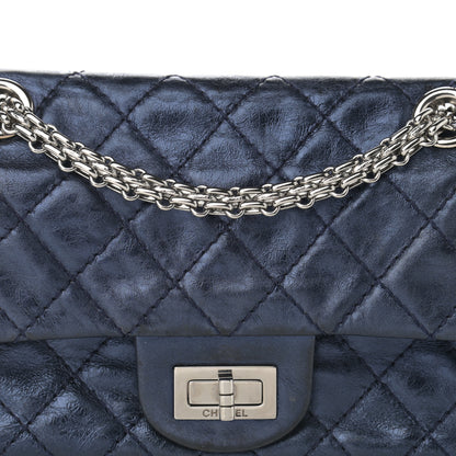 Chanel Metallic Aged Calfskin Quilted 2.55 Reissue 224 Flap Blue 8 of 13