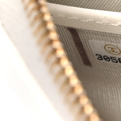 Chanel Shiny Goatskin Quilted 19 Long Zipped Around Wallet White 8 of 9